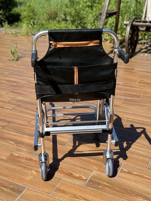 Klappbare Verdickte Aluminiumlegierung Treppenlehne mit PVC-Gewebe 4 Räder und 6 Griffe