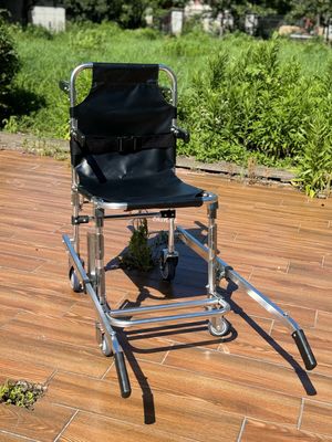 Klappbare Verdickte Aluminiumlegierung Treppenlehne mit PVC-Gewebe 4 Räder und 6 Griffe