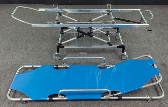 Aluminiumlegierung Erste Hilfe PU-Leder-Patiententransferwagen Trennbare Rückheber