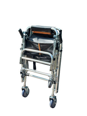 Klappbare Verdickte Aluminiumlegierung Treppenlehne mit PVC-Gewebe 4 Räder und 6 Griffe