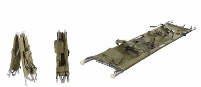 Aluminiumlegierungs-Falten-medizinische Bahre 208 x 55 X 13CM PVCs für Krankenwagen 9 Kilogramm